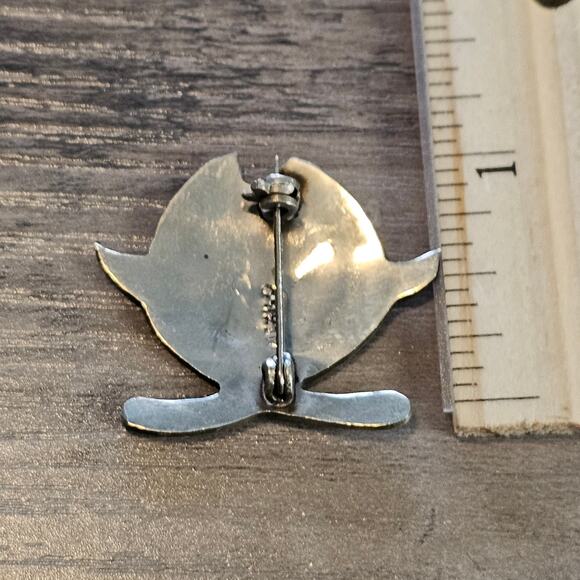 Vintage Alpaca Silver & Abalone Fish Brooch Pin from Mexico - Picture 6 of 6